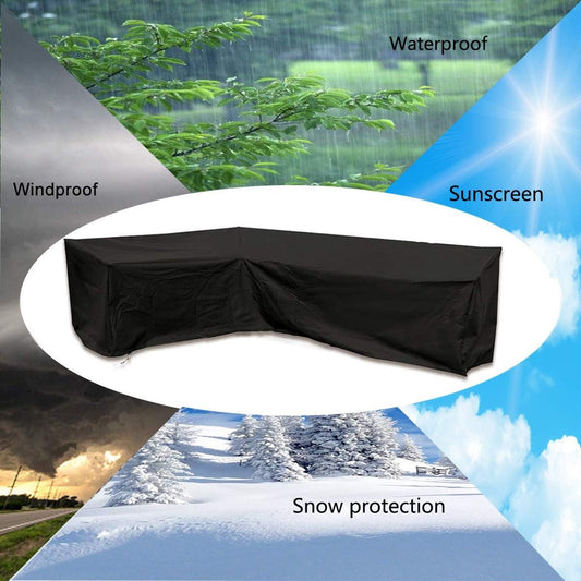 L-shaped garden bench cover - Garden furniture cover - L-shaped garden furniture protective cover with V1188-MS101-03256-1