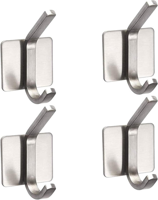 4 pieces - 8*4.5*3.5 cm - Stainless steel hook - self-adhesive towel hooks - Towel hook - Self-adhesive hook V1188-MS101-03270-1