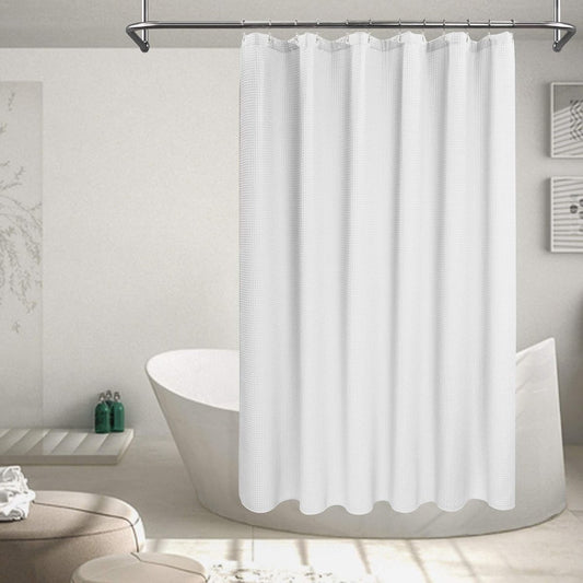 Waffle Weave Shower Curtain - Shower Curtain - Window Curtain - Fabric shower curtain for bathroom - Raised V1188-MS101-03273-1