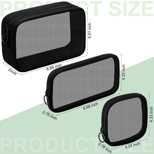 4 pieces - Cosmetic bag - Travel toiletry bag - Storage bag - mesh cosmetic bag - travel bag with zipper - V1188-MS101-03280-1