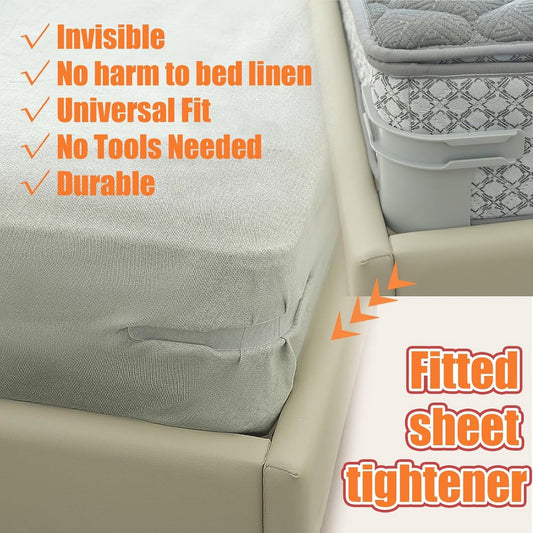 4 pieces - Sheet holder - Bed sheet holder - Duvet clips - Sheet clamps - with fastening strips - removable V1188-MS101-03284-1