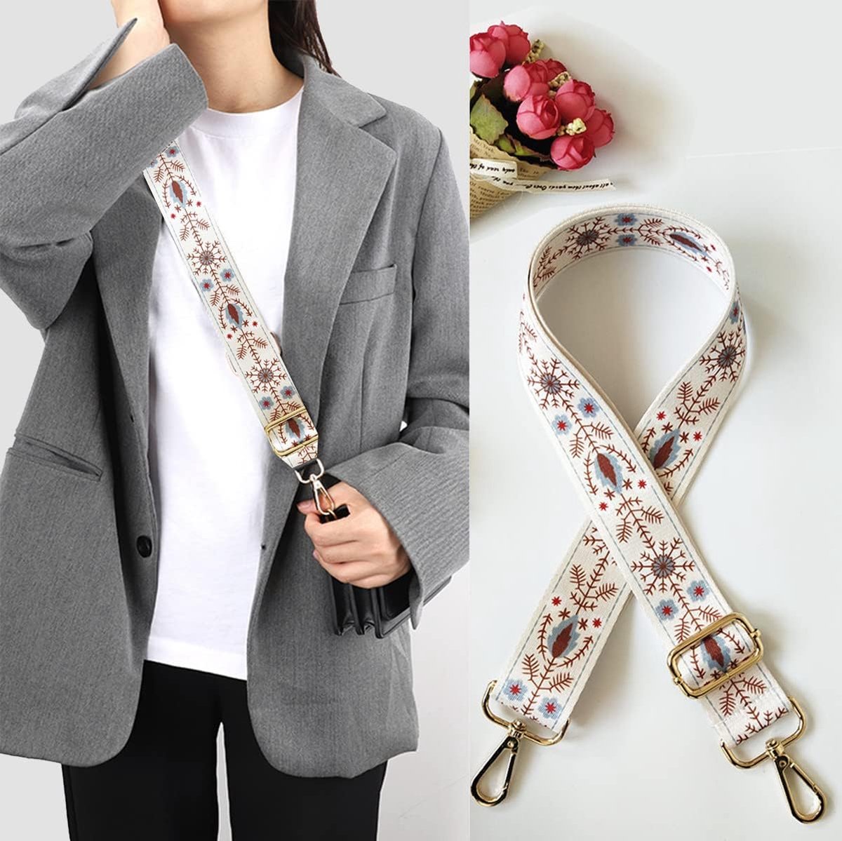 Bag Strap - 4-Piece Shoulder Strap - Bagstrap - Adjustable Bag Strap - Bag Strap - Unisex Bag Strap - V1188-MS101-03295-1
