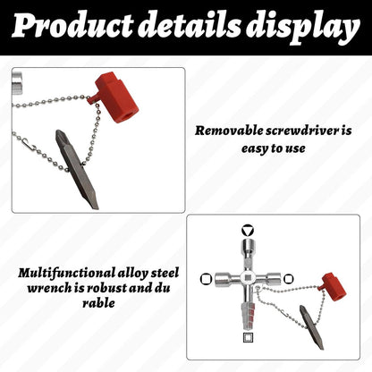 pieces - 4-way key - universal key - square key - triangular key - elevator keys - panel key - electrical V1188-MS101-03297-1