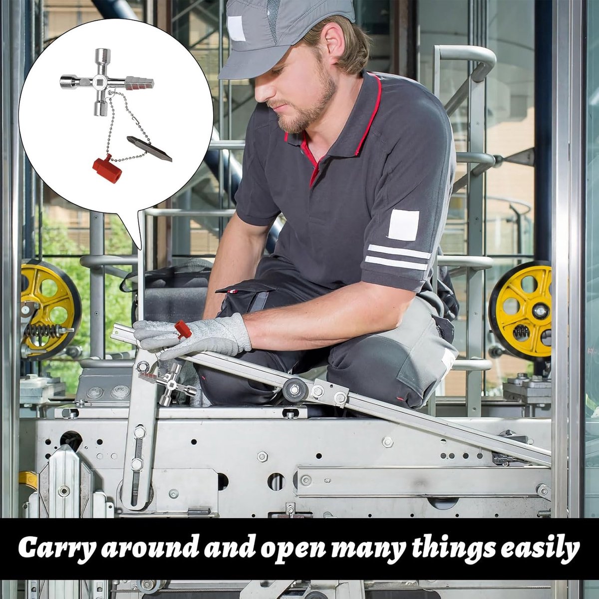 pieces - 4-way key - universal key - square key - triangular key - elevator keys - panel key - electrical V1188-MS101-03297-1
