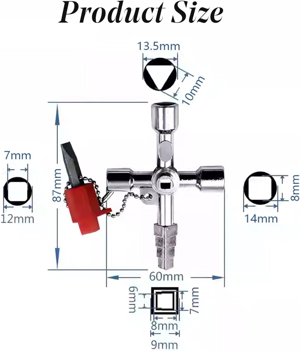 pieces - 4-way key - universal key - square key - triangular key - elevator keys - panel key - electrical V1188-MS101-03297-1