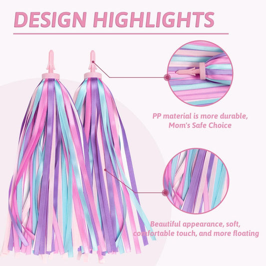 1 Pair - Bicycle Streamers - Bicycle Tassels for Children - Kids' Bicycle Accessories - Scooter, Bicycle, V1188-MS101-03299-1