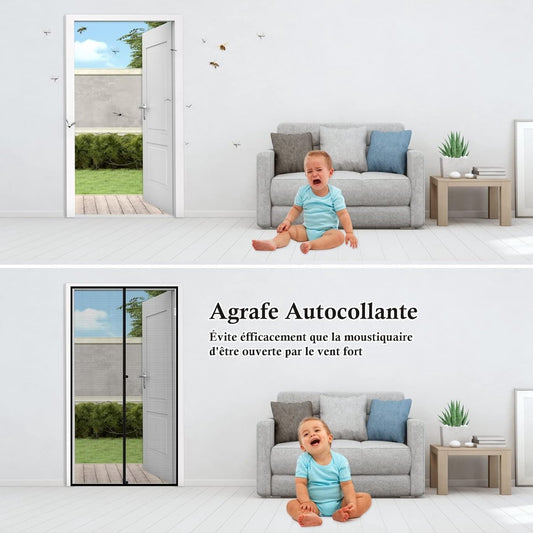 Magnetic insect screen for doors and windows - Insect screen - with tension straps - with magnetic curtain - V1188-MS101-03308-1