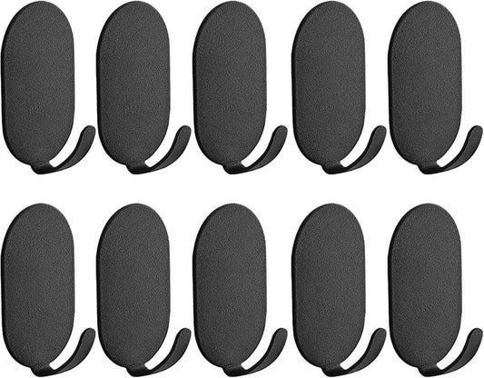 10 Pieces Self-Adhesive Hooks - Towel Hooks - Clothes Hook - Small Carbon Steel Wall Hooks - Towel Hooks - V1188-MS101-03309-1