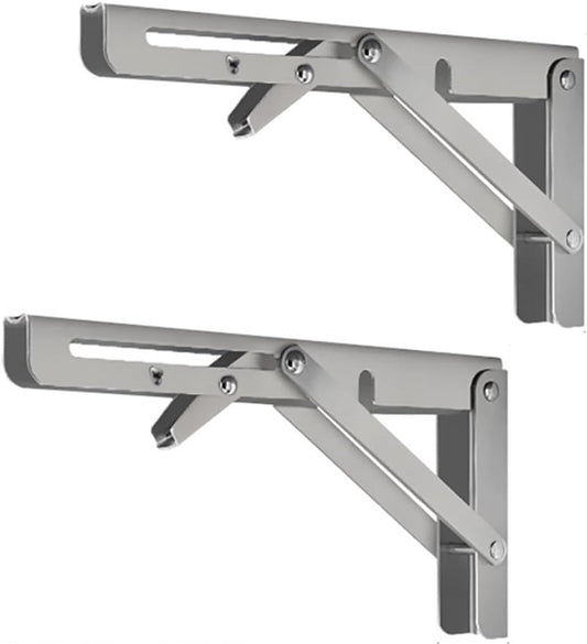 2 pieces - Stainless steel foldable shelf brackets - Support frame - Robust stainless steel foldable shelf V1188-MS101-03314-1