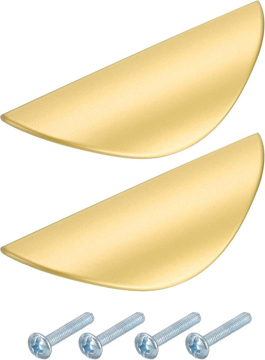 2 pieces - cabinet handles - door handle - half-moon cabinet handle - hole spacing 32 mm - drawer handles - V1188-MS101-03316-1