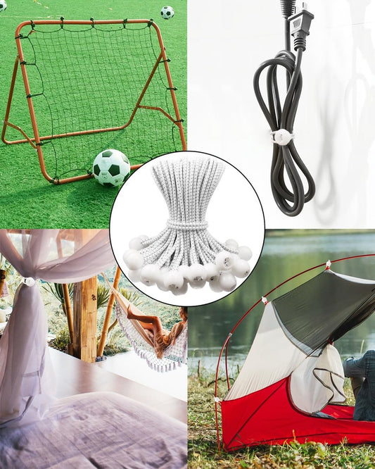50 pieces - 6 inch - Elastic rope - Elastic cord - Tensioning elastic - tension cord - ball bungee cords - V1188-MS101-03317-1