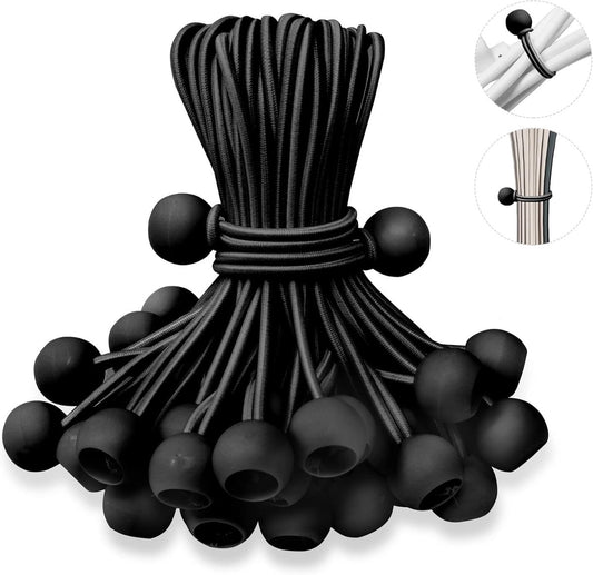 50 pieces - 6 inch - Elastic rope - Elastic cord - Tensioning elastic - tension cord - ball bungee cords - V1188-MS101-03318-1