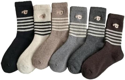 House socks - 5 Pairs - Winter socks - Home socks - House socks for Women and Men - puppy motif - Heated V1188-MS101-03319-1