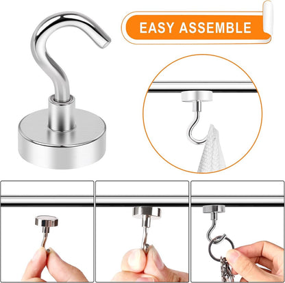 magnetic hook - 10 pieces for more than 5 kg - super strong pulling force - magnet with hook - heavy magnetic V1188-MS101-03325-1
