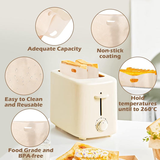 8 pieces - Toaster bags - non-stick toaster bags - non-stick coating - reusable toaster bags - with Teflon V1188-MS101-03327-1