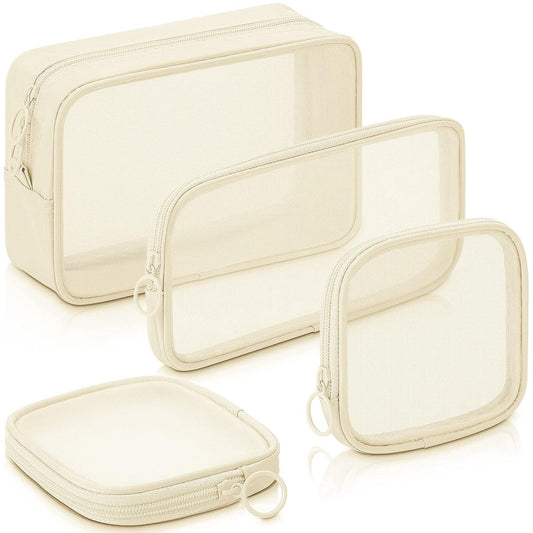 4 pieces - Cosmetic bag - Travel toiletry bag - Storage bag - mesh cosmetic bag - travel bag with zipper - V1188-MS101-03328-1