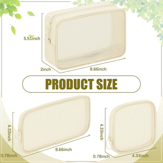 4 pieces - Cosmetic bag - Travel toiletry bag - Storage bag - mesh cosmetic bag - travel bag with zipper - V1188-MS101-03328-1