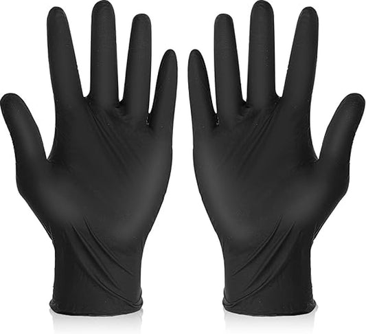 50 Pairs of Gloves - Reusable Cleaning Gloves - Black Rubber Glove - Non-Slip Bouncy Professional Hair V1188-MS101-03331-1