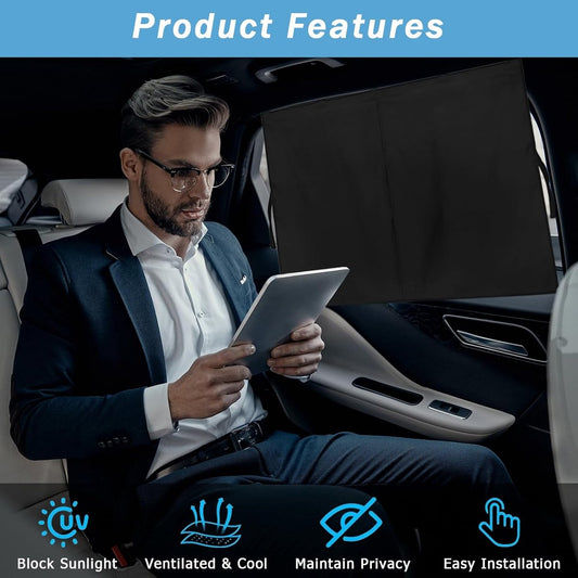 2 pieces - 71*47 cm - car sunshades - universal magnetic car sunshades - for windows - double-layer car V1188-MS101-03332-1