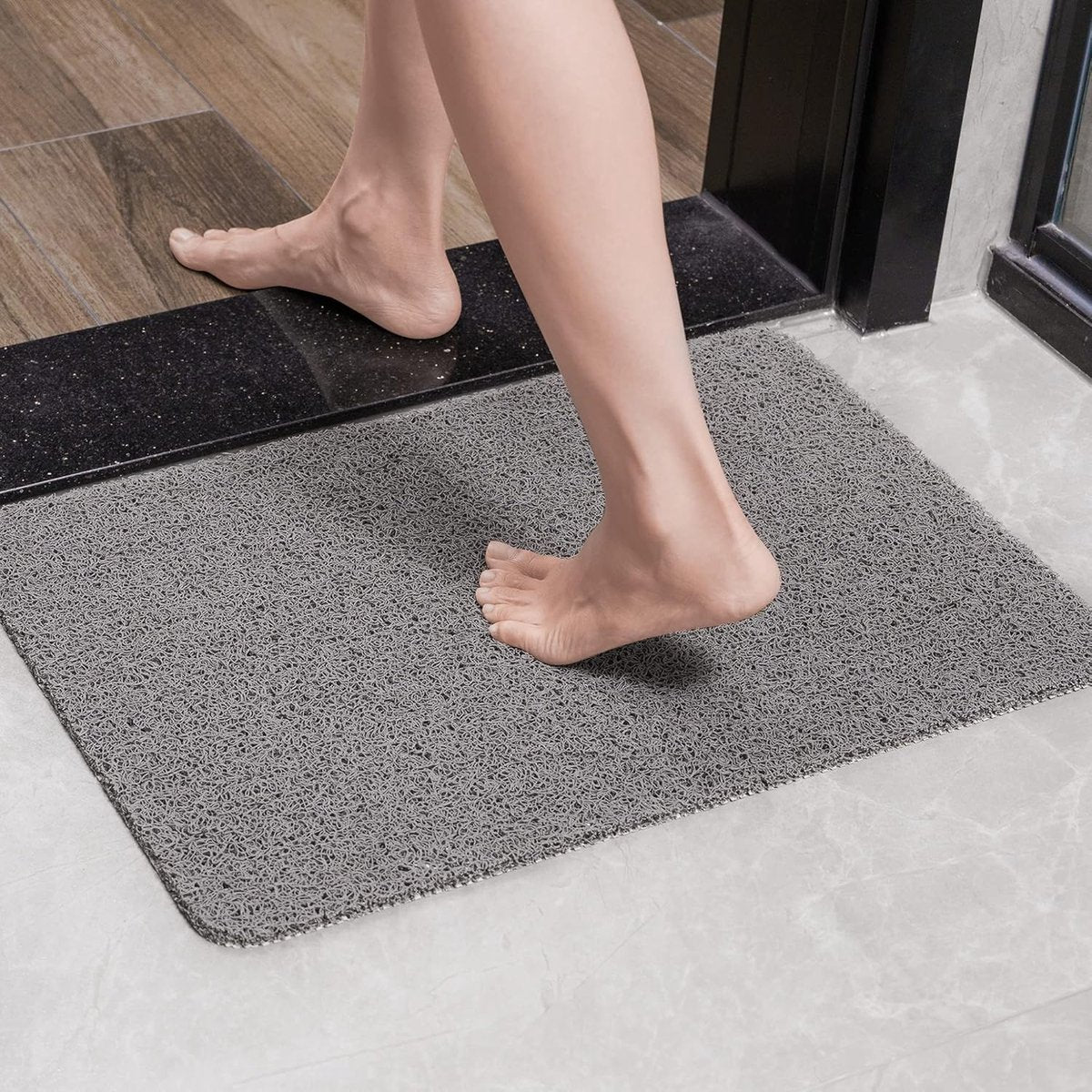 Non-slip shower mat - Non-slip bath mat - with drain - Non-slip water-permeable mat - Soft PVC loofah bath V1188-MS101-03336-1