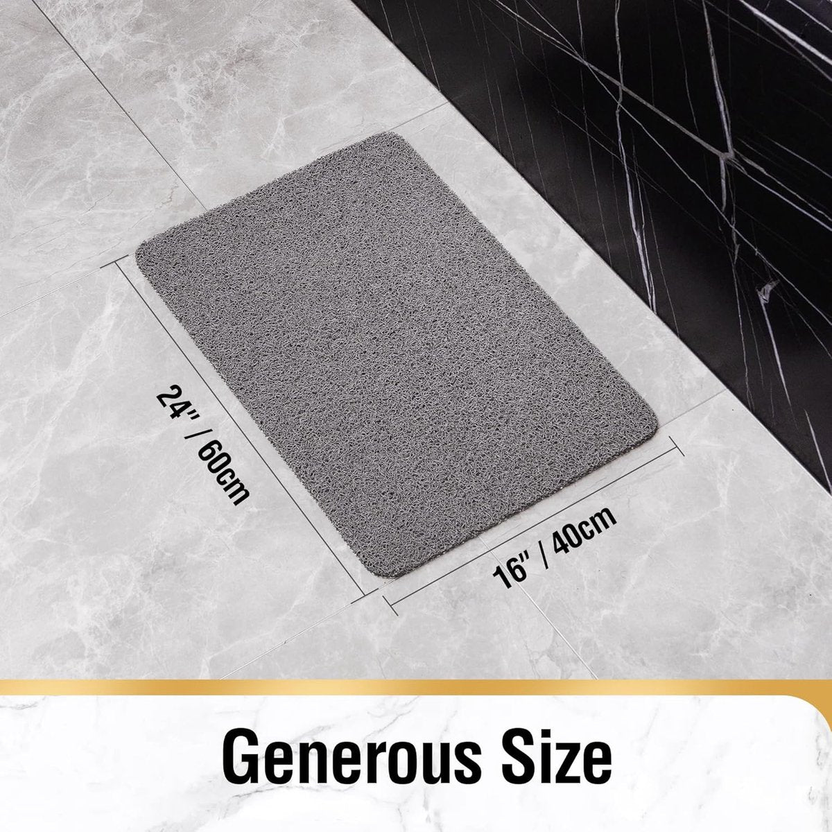 Non-slip shower mat - Non-slip bath mat - with drain - Non-slip water-permeable mat - Soft PVC loofah bath V1188-MS101-03336-1