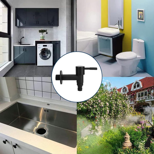 Wall-mounted tap - Material black copper - Wall mounting - Bathroom corner tap - Washing machine tap - V1188-MS101-03339-1