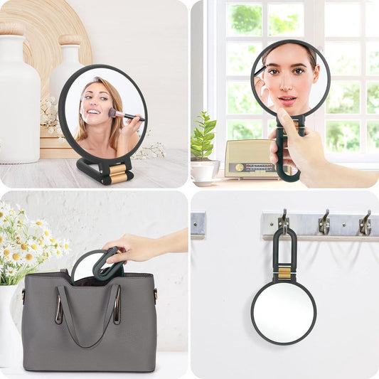 15X Magnifying Mirror - 24*14 cm - Hand Mirror with Folding Handle - Travel Magnifying Mirror with Handle - V1188-MS101-03353-1