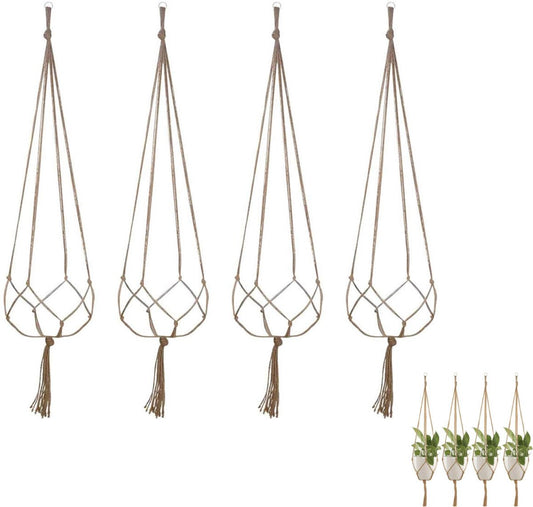 4 pieces - Plant hanger - 90 cm - Plant hanger for flower pot - Flower pot hanger - Macrame plant hanger - V1188-MS101-03355-1