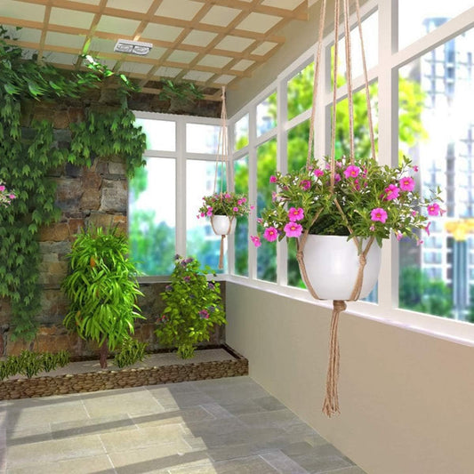 4 pieces - Plant hanger - 90 cm - Plant hanger for flower pot - Flower pot hanger - Macrame plant hanger - V1188-MS101-03355-1