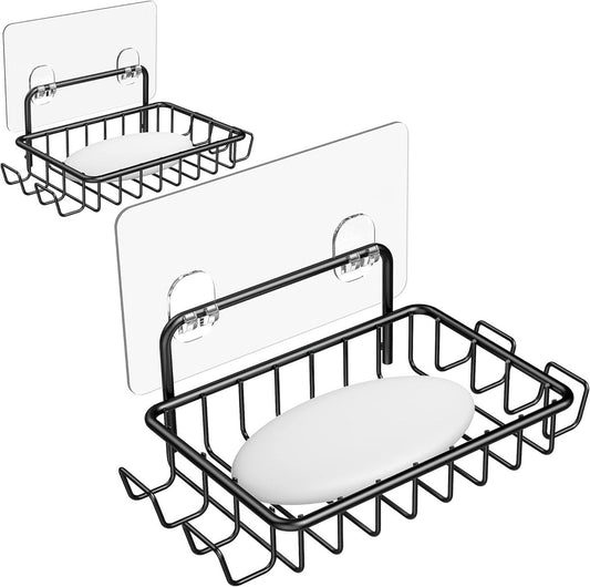 Soap Holders - 2 Pieces - Hanging Soap Holder - Soap Dish - Soap Holder for Shower Wall with 4 Hooks - V1188-MS101-03356-1