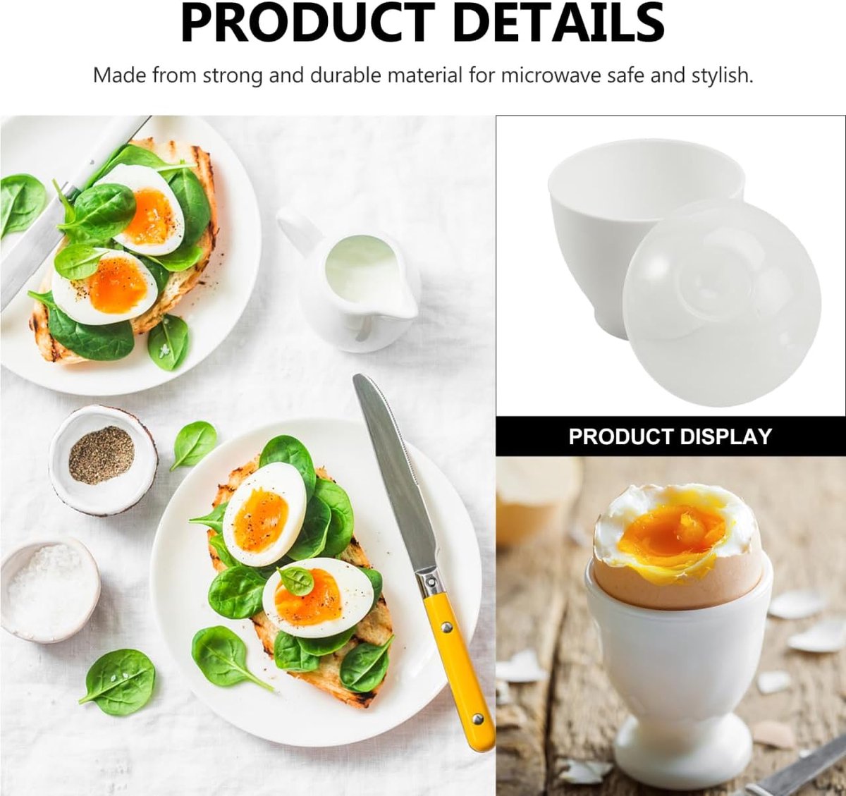 2 pieces - microwave egg cooker - egg cooker - making non-stick eggs and scrambled eggs - for instant V1188-MS101-03358-1