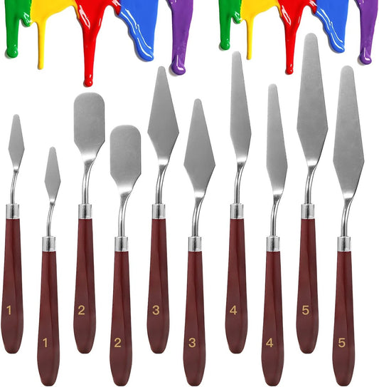 10PCS Palette Knives - Painting Palette Knives - Painter's Knives - Scraper Set - Palette Knife Set - V1188-MS101-03371-1