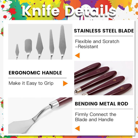 10PCS Palette Knives - Painting Palette Knives - Painter's Knives - Scraper Set - Palette Knife Set - V1188-MS101-03371-1