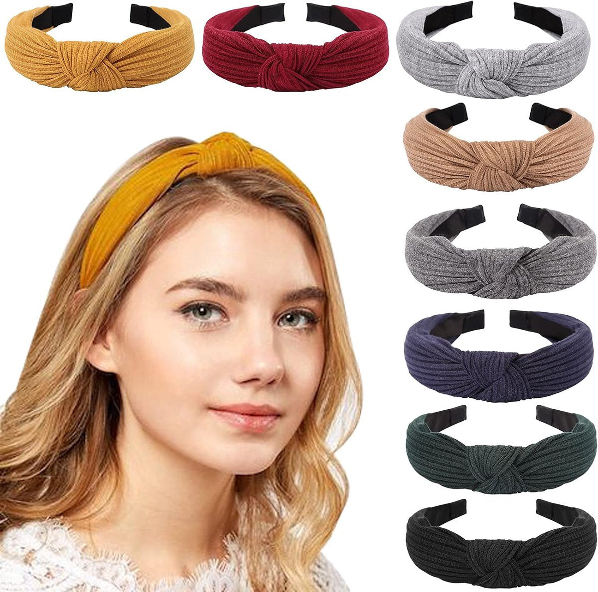 8-Pack Women's Headbands - Comfortable Head Wraps for Hair Accessories V1188-MS101-03389-1