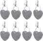 8-pack - Heart-shaped grey tablecloth weights with metal clip - Tablecloth stand and hanger stone V1188-MS101-03391-1