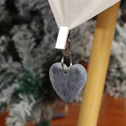 8-pack - Heart-shaped grey tablecloth weights with metal clip - Tablecloth stand and hanger stone V1188-MS101-03391-1