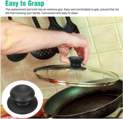 4 pieces - Pan lid knob - Lid knobs - Aperture 6-10 mm - Pot Lid Knob - Lid Handle - Lid Knob - Anti-burn V1188-MS101-03393-1