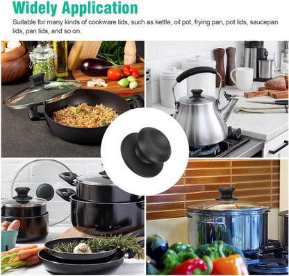 4 pieces - Pan lid knob - Lid knobs - Aperture 6-10 mm - Pot Lid Knob - Lid Handle - Lid Knob - Anti-burn V1188-MS101-03393-1