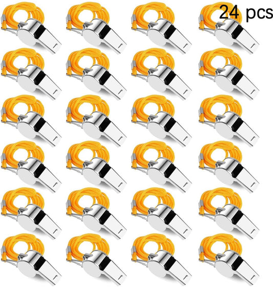 24 pieces - Whistles - Coach Whistle - Outdoor Whistle - Stainless Steel Whistles - Football Referee Whistle V1188-MS101-03402-1