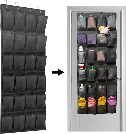 150*56 cm - Over-the-door shoe organizer - Wall compartment - 24 large - breathable mesh pockets - shoe rack V1188-MS101-03403-1