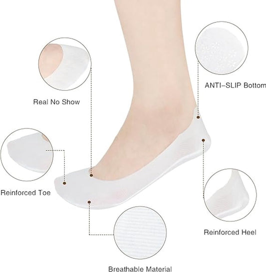 8 Pairs - Socks - Invisible Socks for Women - No Show Socks for Women for Flat Shoes - Anti-Slip - Invisible V1188-MS101-03405-1