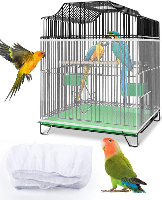 Birdcage Mesh Cover - Universal Birdcage Cover - Birdcage Splash Guard - Seed Catcher - Dust Cover for V1188-MS101-03414-1