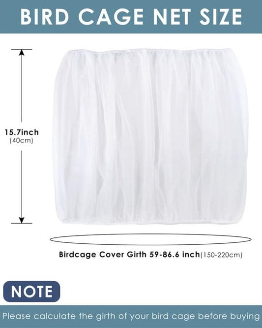 Birdcage Mesh Cover - Universal Birdcage Cover - Birdcage Splash Guard - Seed Catcher - Dust Cover for V1188-MS101-03414-1