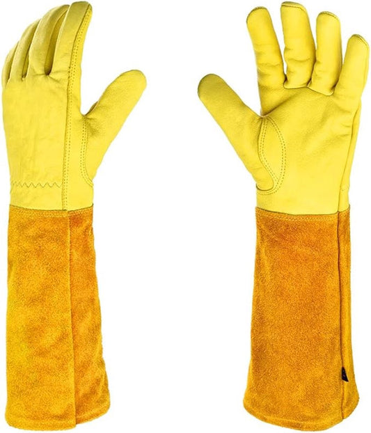 Gardening Gloves - 1 pair - Women/Men - Thorn-Resistant Cowhide Leather rose/blackberry pruning - thorn- and V1188-MS101-03420-1