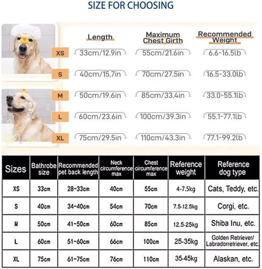 Dog bathrobe - Pet bath towel - Bathrobes for pets - Dog drying coat Bath towel - Dog towel - super absorbent V1188-MS101-03422-1
