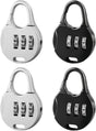Allecto Plus - Mini Combination Lock for Suitcase Backpack Travel Bag - 3-Digit Padlock - 4 Pieces Black V1188-MS101-03424-1