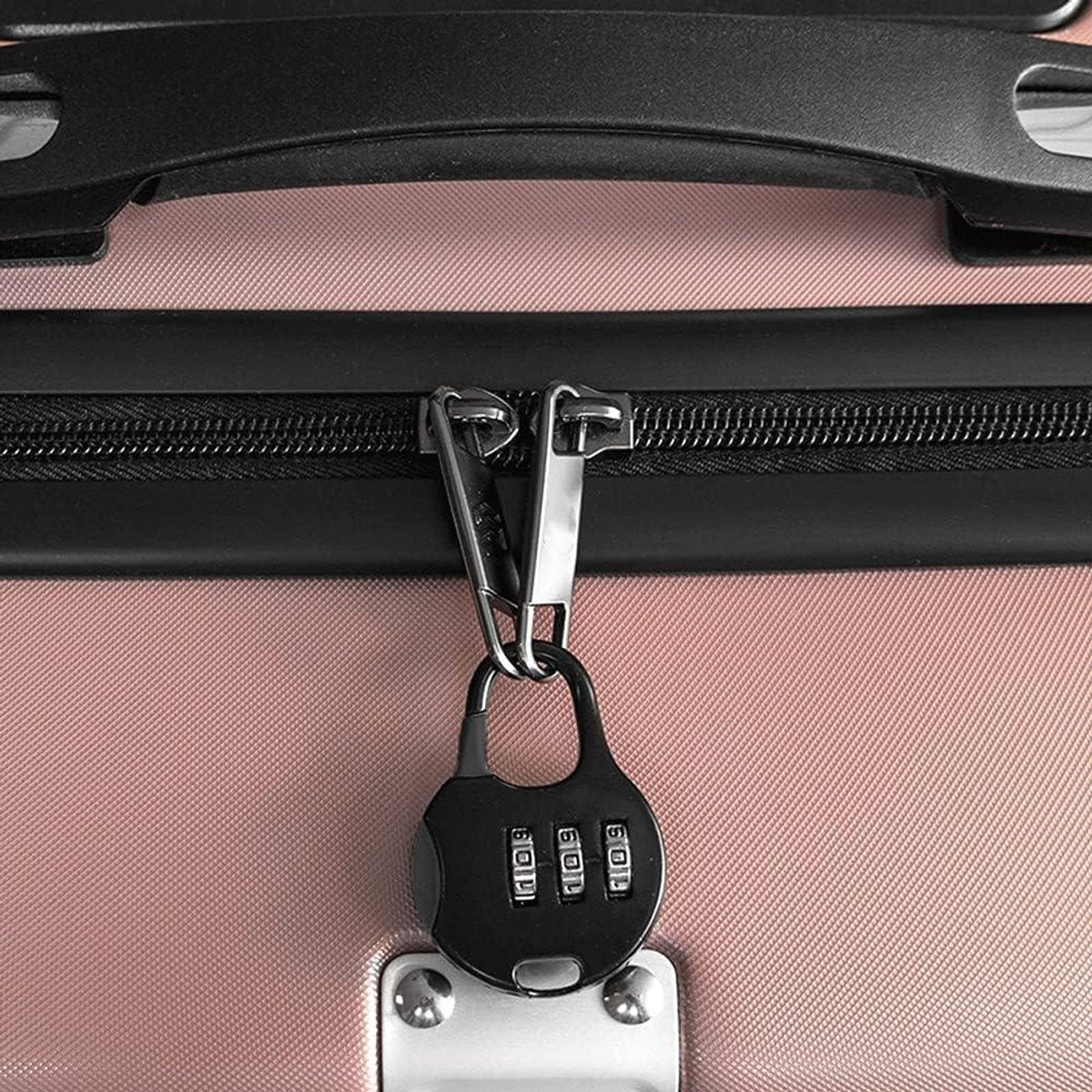 Allecto Plus - Mini Combination Lock for Suitcase Backpack Travel Bag - 3-Digit Padlock - 4 Pieces Black V1188-MS101-03424-1
