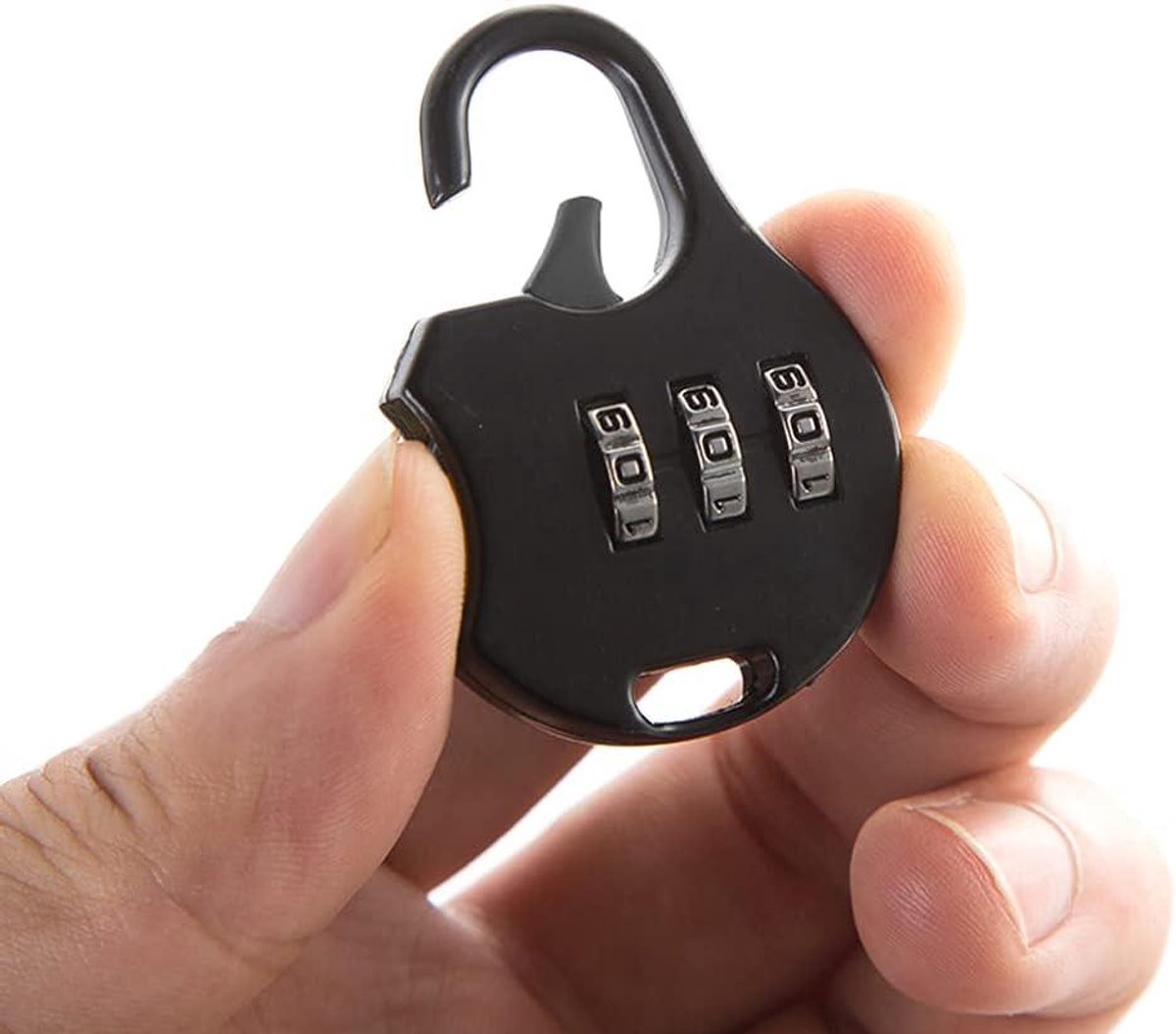 Allecto Plus - Mini Combination Lock for Suitcase Backpack Travel Bag - 3-Digit Padlock - 4 Pieces Black V1188-MS101-03424-1