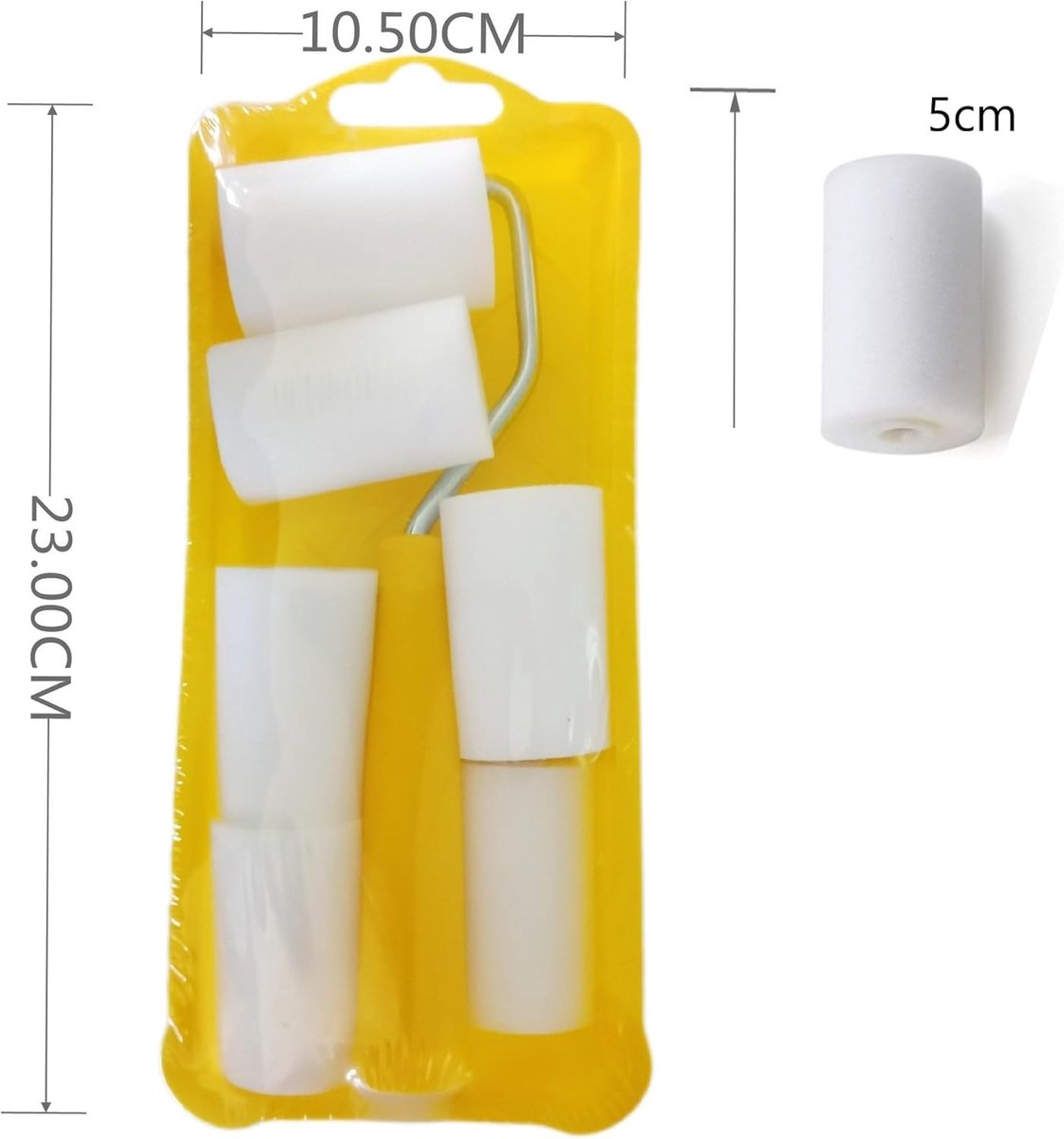 Mini paint roller set - Foam paint roller - with refills - high-density foam rollers *6, paint tray and V1188-MS101-03427-1