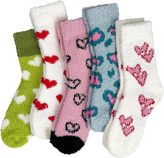 5 pairs - Warm Winter Socks - Plush Socks - House Socks - Non-slip Socks - Fluffy Socks - Fuzzy Slipper Socks V1188-MS101-03431-1